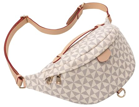 Sac Banane pour Femme et Homme,Mode Ceinture Réglable, Everywhere Belt Bag & Fanny Packs,Bum Bag-Sac Ville pour Festivals, Sports & Voyage (Blanc)