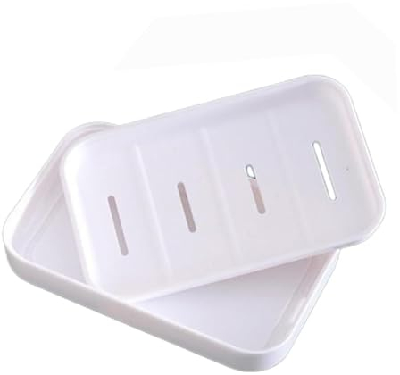 ChioSun Soap Dishes for Bathroom, Plastic Soap Dish, Portable Shower Soap Box, Non-slip, Dry, Easy Cleaning, Suitable for Bathroom, Kitchen, Travel (White)