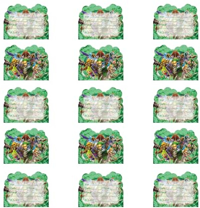 RZDQZY Zelda Geburtstag Party Deko Legend Of Zelda Einladung Party Zelda Geburtstag Einladung Legend Of Zelda Kinder Einladungskarten Zelda Geburtstag Karten