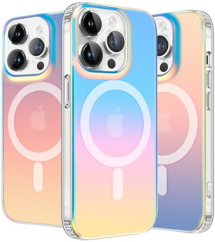 nicekool Hülle für iPhone 14 Pro Kompatibel mit MagSafe, magnetische HandyHülle Case für iPhone 14 Pro Schutzhülle Kratzfeste Rückseite Durchscheinende Matt, Schillernd Fluoreszierend