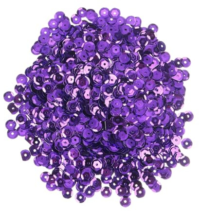 sourcing map Lose Pailletten Silber Rückseite Pailletten 2400 Stück Becher Pailletten Stickerei Pailletten für Schmuckherstellung Basteln Nähen, Tiefes Lila