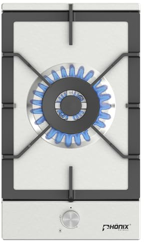 Phönix 301SL - Piano cottura a gas in acciaio inox, 1 luce, per piano cottura a gas naturale e propano