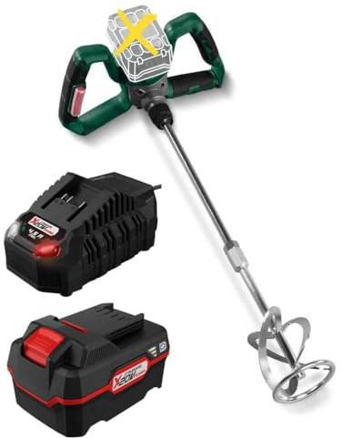 PARKSIDE 20 V Akku-Farb-und Mörtelrührer PFMRA 20-Li,Brushless Motor mit Akku 4 Ah und Schnell-Ladegerät 4.5 A