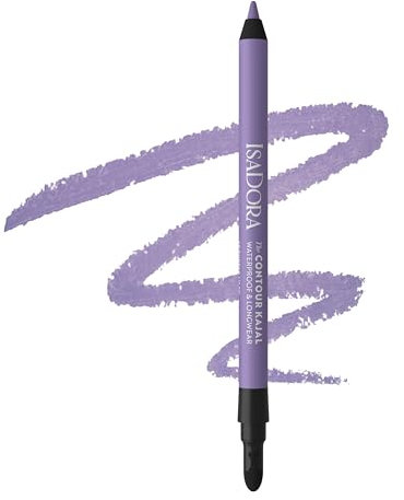 IsaDora Perfect Contour Khôl - Tenue forte sans bavure - Crayon khôl noir idéal pour les yeux fumés - Hautement pigmenté et hypoallergénique - Facile à appliquer - Crayon à paupières violet lilas