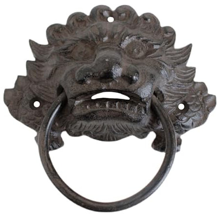 Rieort Türklopfer Gusseisen Türklopfer Löwenkopf Haustür Türklopfer Vintage Wandmontierter Torklopfer für Zuhause Türringklopfer einzigartig