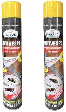 Spray Contro Vespe Calabroni Mosche Zanzare Insetticida Spray da 500 ml Getto Fino 4 Metri Jet Schiumogeno 750 ml Contro Nido (2 spray Schiumogeno 750 ml)