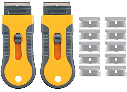 Fcuajdkq - Juego de 2 limpiadores para cuchillos raspadores de vidrio y 30 herramientas de limpieza de repuesto para removedor de papel pintado para raspar pegatinas