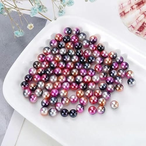 200/400/1000 Stück 6/8/10 mm bunte Acryl-Imitationsperlen, bunte Perlen für Armbänder, DIY-Schmuckherstellung, Farbverlauf 9–10 mm, 200 Stück