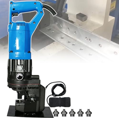 vnmudzeo 1200 W Electric Hydraulic Hole Puncher,with Oil Filling Port,6.5 mm-20.5 mm Industrial Angle Steel Punching Tool,for Iron Copper Aluminum Plate,Channelsteel-110V
