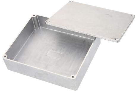 CATIEBYE Aluminium Pedalbox mit Deckel für Gitarreneffekt Druckgusshalterung Polierte Oberfläche Leicht zu Bedienen Gehäuse für Selbstgemacht Gitarrenpedale