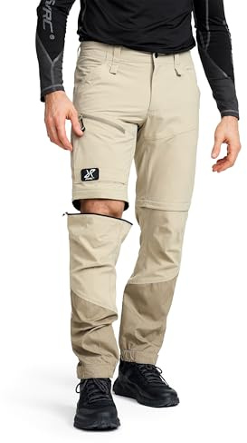 RevolutionRace RVRC GP Pro Stretch Zip-Off Pants för Herr, Zip-Off Vandringsbyxor för Utomhusaktiviteter, Aluminium/Brindle, XXL
