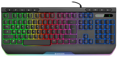 Tracer GAMEZONE RAY X RGB QWERTY tastiera da gioco con hub elevato, anti-ghosting, 11 tasti multimediali, tastiera USB full-size per Windows 10/8/7 XP | perfetta per gamer e lavoro d'ufficio