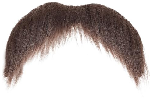 Yolev Mustasch för att klistra fast falska skägg falskt skägg party konstgjort skägg jultomte skägg falsk kostym whisker för julfest (brun)
