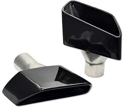 Autozubehör, 1 Paar Auspuffblende, kompatibel mit BMW G30 G38 525i 530i, Auspuffrohr, quadratische Schalldämpferspitze aus Edelstahl(Noir)