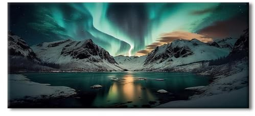 77iiAii Diamond Painting Erwachsene Landschaft, Diamant Painting Bilder Aurora Groß 30x90cm, 5d Diamond-Painting Bastelset Geeignet Als Geschenk und Wanddeko