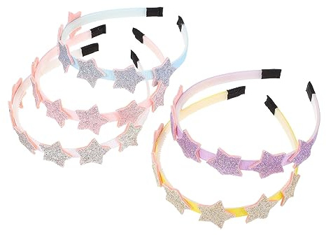 DEARMAMY 5pezzi Stella Fascette Per Capelli Per Ragazzo Ragazza Paillettes e Glitter in Polvere Fascette Per Capelli Forma Di Stella