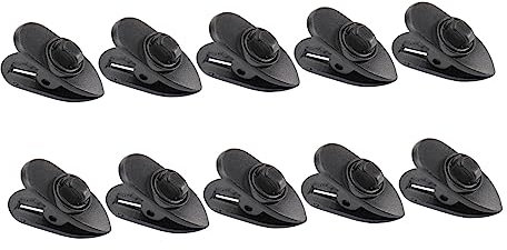 Uonlytech 10pcs 360-degree Rotate Earphone Clip Cable Clamp Anti-winding Wire Holder for Headphones Sports Outdoor Use Black