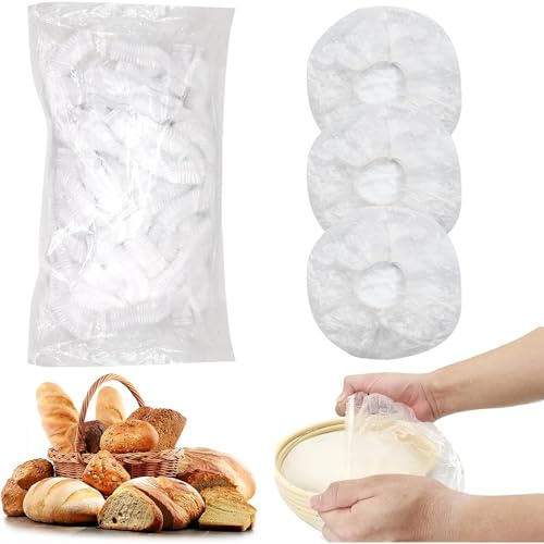 100PCS Bowl Covers for Bread Proofing – Reusable Elastic Plastic Wraps for Sourdough, Dough Rising & Food Storage Containers
