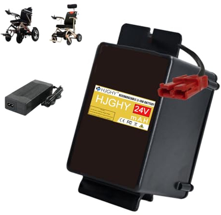 HJGHY Red Anderson,24V 10Ah, 24V 10Ah 12Ah 15Ah 20Ah Electric Wheelchair Battery 24 Volt Lithium Li-ion Mobility Scooter Battery Repalcement with Charger for 250W 350W 500W Motor
