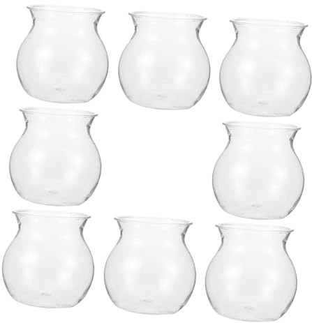 SHINEOFI Set 8 Pezzi Vaso Idroponico Trasparente a Sfera a Bolle, Fioriera per Piante Grasse e Boccia per Pesci da Terrario, Decorazione Compatta per Scrivanie e Piccoli Spazi, Bambola