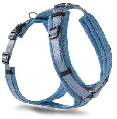 Wolters Hundegeschirr Light Mesh | Brustgeschirr mit Sicherheitsverschlüssen | Farbe Jeans - Gr. M (50-74 cm)