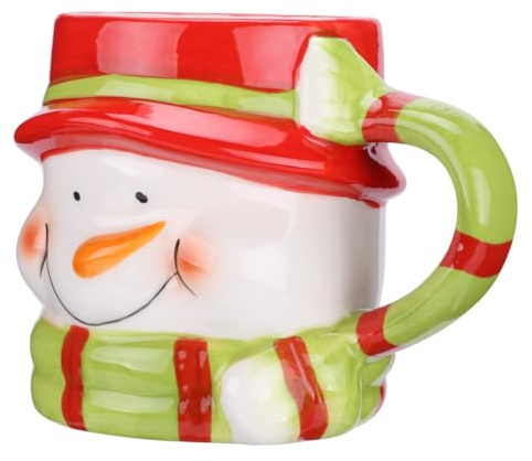 Amosfun 1pezzi Tazza da Latte in Ceramica Natalizia Pupazzo di Tazza in Ceramica da Bere per Latte