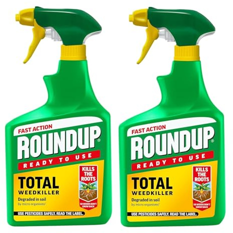 Fast Action Garden Weed Killer - 2 x 1.2L Ready To Use Trigger - Total Weedkiller Garden Sprayer - Extra Strong Weed Killer for Driveways, Paths, Patios, Gravel, Tarmac, Kills Roots, Thistles, Nettles
