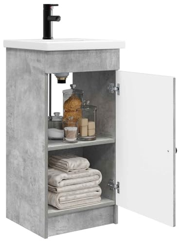 vidaXL Badkamermeubel met Wasbak Betongrijs 42 x 40 x 84,5 cm