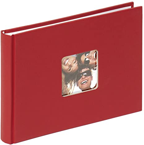 walther design Album Fotografico Rosso 22 x 16 cm con Ritaglio Copertina, Fun FA-207-R