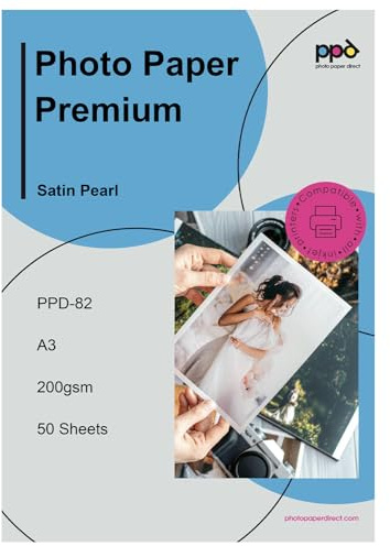 PPD 50 Sheets A3 Photo Paper Satin Semi-Gloss Inkjet