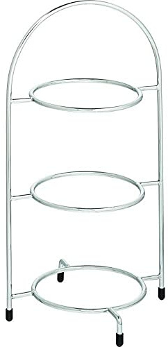 Utopia Etagere/Kuchenständer, 3 Etagen, Höhe 39 cm (15,5 Zoll), Platz für drei Teller mit 17 cm Durchmesser, verchromt