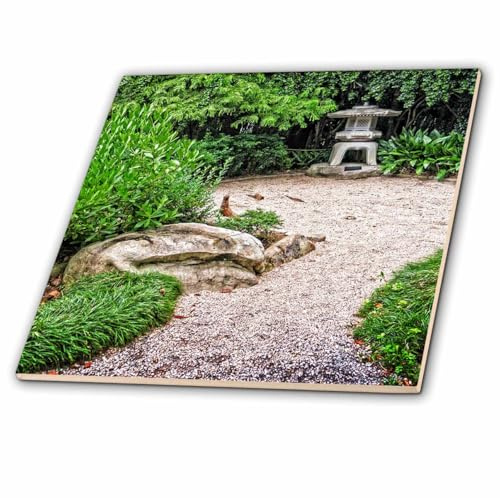 3dRose Japanese Stone Lantern 12 Inch Ceramic Tile