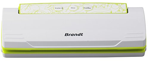 BRANDT SOU-110V – Appareil de mise Sous vide Alimentaire – Emballeuse pour Aliments – Longue Conservation – Blanche et Verte