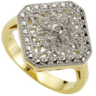 Diamonds by Ellen K. Damen-Ring 925 Sterlingsilber bicolor 1 Diamant 0,0106ct. Gr. 63 358270383V-020