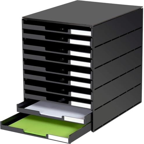 Styro Schubladenbox styroval 243 10 Schubladen offen schwarz/schwarz