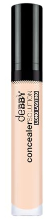 deBBY, concealerSOLUTION LONG LASTING, Correttore Occhiaie Fluido a Lunga Tenuta, Minimizza Discromie e Imperfezioni, Texture Cremosa e Levigante, Risultato Naturale, Colore 01 Light Beige