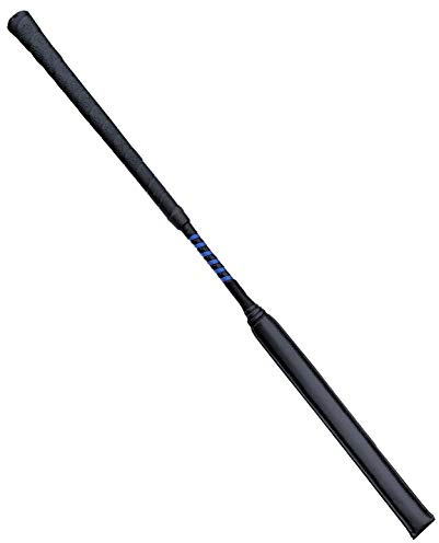 Hunters Saddlery Padded Jockey Whip for Horses Racing Race Exercise Eventing Cross Country Horse Riding Crop Jumping Jump - Equestrian - Black Blue - 27 inch / 68cm