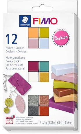 Staedtler 8023 C12-5 FIMO soft ofenhärtende Modelliermasse. Kartonetui mit 12 sortierten Fashion-Farben.