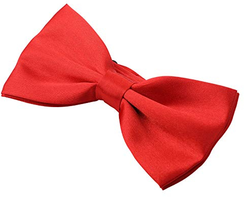 Herren-Fliege für Hochzeit, Party, einfarbig, verstellbare Smoking-Fliege, edle Seide, vorgebunden, formelle Fliegen Gr. onesize, rot