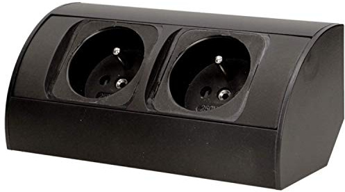 ORNO AE-1303/B Multiprise Electrique Idéal pour Cuisine Bureau et Plan de Travail Montage en Saillie à 45° Câble 0,6 m Prise Standard 3680W : Français (Type E) (Noir)