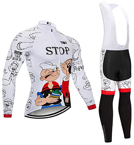 Moxilyn Maglia Da Ciclismo,Abbigliamento Ciclismo Uomo Inverno,Manica lunga+Pantaloni Abbigliamento Fitness,Cuscino 9D Gel,Costume Da Ciclismo,Antivento E Caldo
