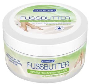 Vitawohl | reichhaltige Fußbutter für beanspruchte Füße, mit Vitamin E, Sheabutter und Glycerin, 250 ml
