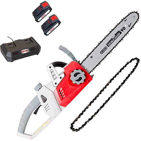 IKRA motosega a batteria ICC 2/2035, incl. 2 batterie e doppio dispositivo di carica rapida, lunghezza di taglio 34,5cm, incl. 2a catena
