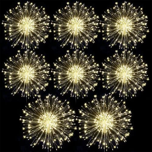 FBSPORT Fuochi d'artificio Luci Fata 8 Modalità LED Luci Fatate Funzionamento a Batteria IP67 Impermeabile con Telecomando per Decorazione Casa Esterno Giardino Matrimonio al Coperto