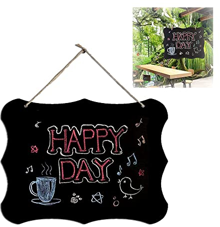 OHYER Kleine Tafel Zum Aufhängen Kreidetafel Message Board-Zeichen Doppelseitige Löschbar Hängende Tafelschilder mit Juteschnur für Menü Zeichen Geburtstag Bar Buffet Wedding Küchenwand (30 x 20 cm)