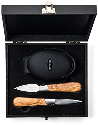 Laguiole Style de Vie Luxury Line, Austernmesser-Geschenkset, 2-teilig, Olivenholz