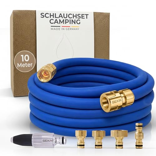 Alb Filter SCHLAUCHSET Wohnmobil & Camping (Komplett, 10 Meter) | Trinkwasser-Schlauchset für Wohnmobil & Camping, Gardena- & GEKA-kompatibel, mit Spritzdüse, Made in Germany