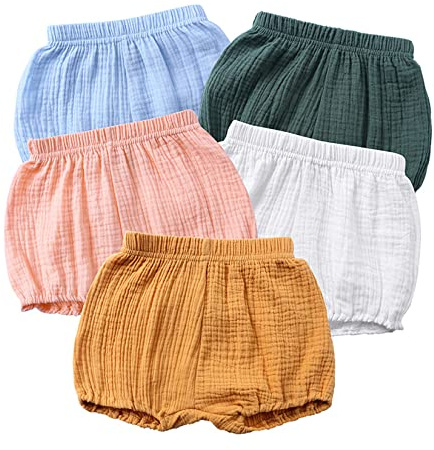 EISHOW Cute Unisex Summer Shorts Soft Loose Bloomers Infant Girls Boys Cotton Linen Blend Pants Harem Triangle Shorts