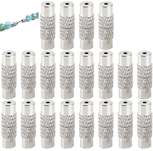 vepoty Cierres giratorios de Tornillo de latón, 20 Piezas, Conectores de Cierre de Tornillo de Pulsera, Extensor de Cierre de Tornillo de Barril para fabricación de Joyas