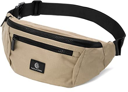 Bauchtasche für Damen und Herren Schwarz Hüfttasche für Festival, Camping & Sport Unisex Wasserabweisende Hip Bag für Reisen, Outdoor & Wandern (Beige)